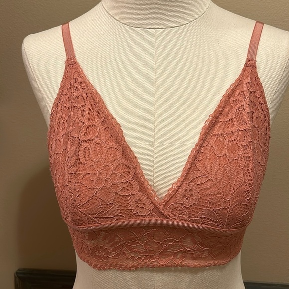 Adrienne Vittadini Mauve Blush Lace Bralette Women’s Medium - Picture 1 of 6